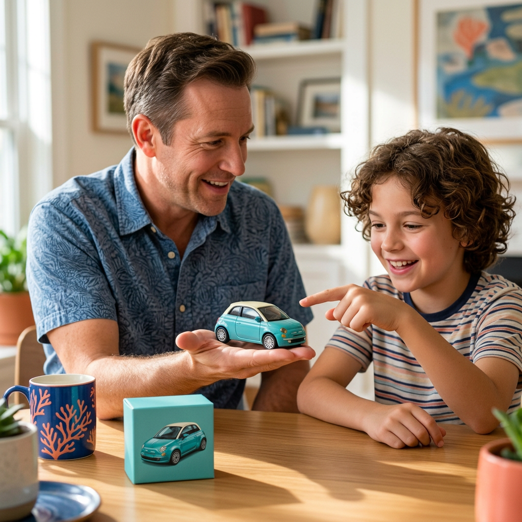 🚗 City Wanderer Mini Toy Coupe — Turquoise Charm, an Ivory Roof, and a Little Journey Waiting to Happen