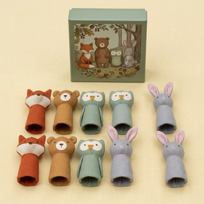 🦊 Woodland Story Club Finger Puppet Set — Four Little Forest Friends for Big Imaginary Adventures