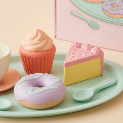 🧁 Little Patisserie Pretend-Play Dessert Set — A Pastel Café of Toy Cakes, Tiny Cups, and Stories to Share