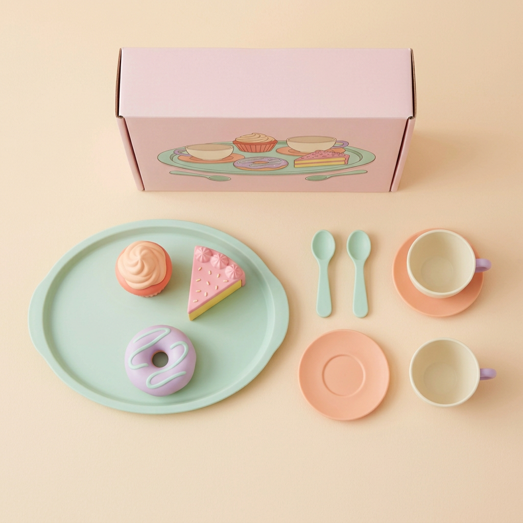 🧁 Little Patisserie Pretend-Play Dessert Set — A Pastel Café of Toy Cakes, Tiny Cups, and Stories to Share