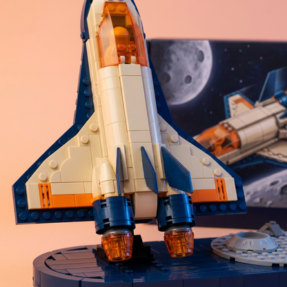 🚀 Orbit Explorer Brick Shuttle — Build Your Next Mission with a Colorful Spacecraft and a Moon-Inspired Display