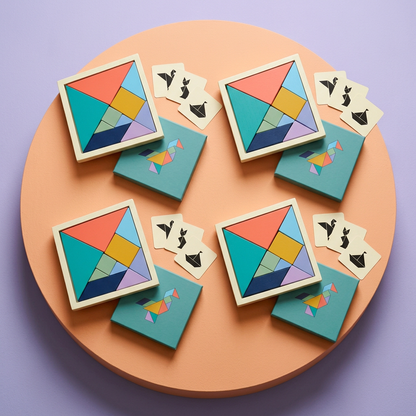🔷 Shape Stories Geometric Puzzle Box — Colorful Pieces, Curious Silhouettes, and a New Picture in Every Arrangement