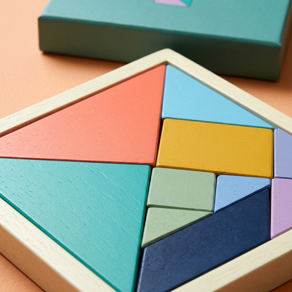 🔷 Shape Stories Geometric Puzzle Box — Colorful Pieces, Curious Silhouettes, and a New Picture in Every Arrangement